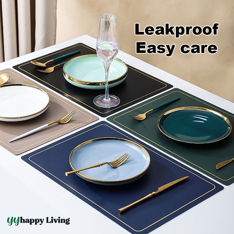 [SG In Stock] Leather PU Placemat/Coaster for Dining Table Waterproof ...