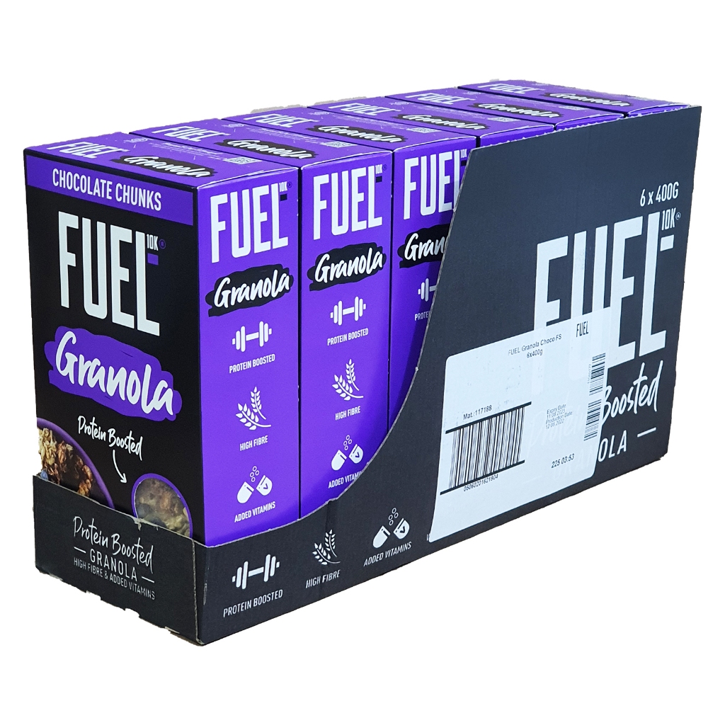 FUEL10K Vegan Chunky Chocolate Protein Boosted Granola 6 X 400G - Case ...