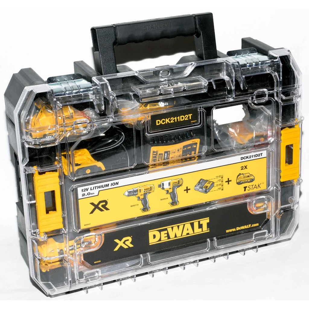 Dewalt DCK211D2T 12V MAX Drill Driver Impact Driver Combo 2 x 2.0Ah Battery Charger Shopee Singapore