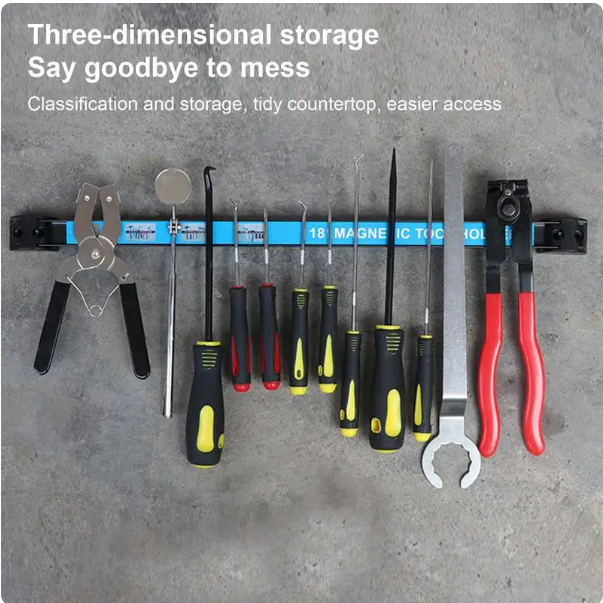 Magnetic Tool Holder Heavy-duty Magnet Tool Bar Strip Rack Space-Saving ...