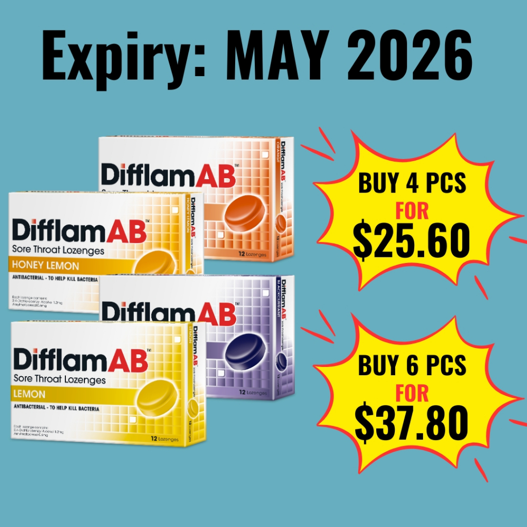 Difflam AB Anti Inflammatory Anti Bacterial Sugar Free 12 Lozenges Sore ...