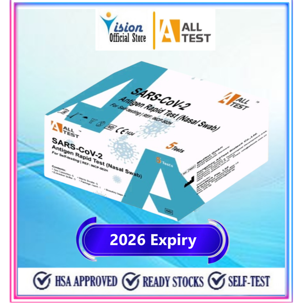 (2026 Expiry) Covid Test Kit , Alltest Covid 19 Test Kit, 5 Test Per