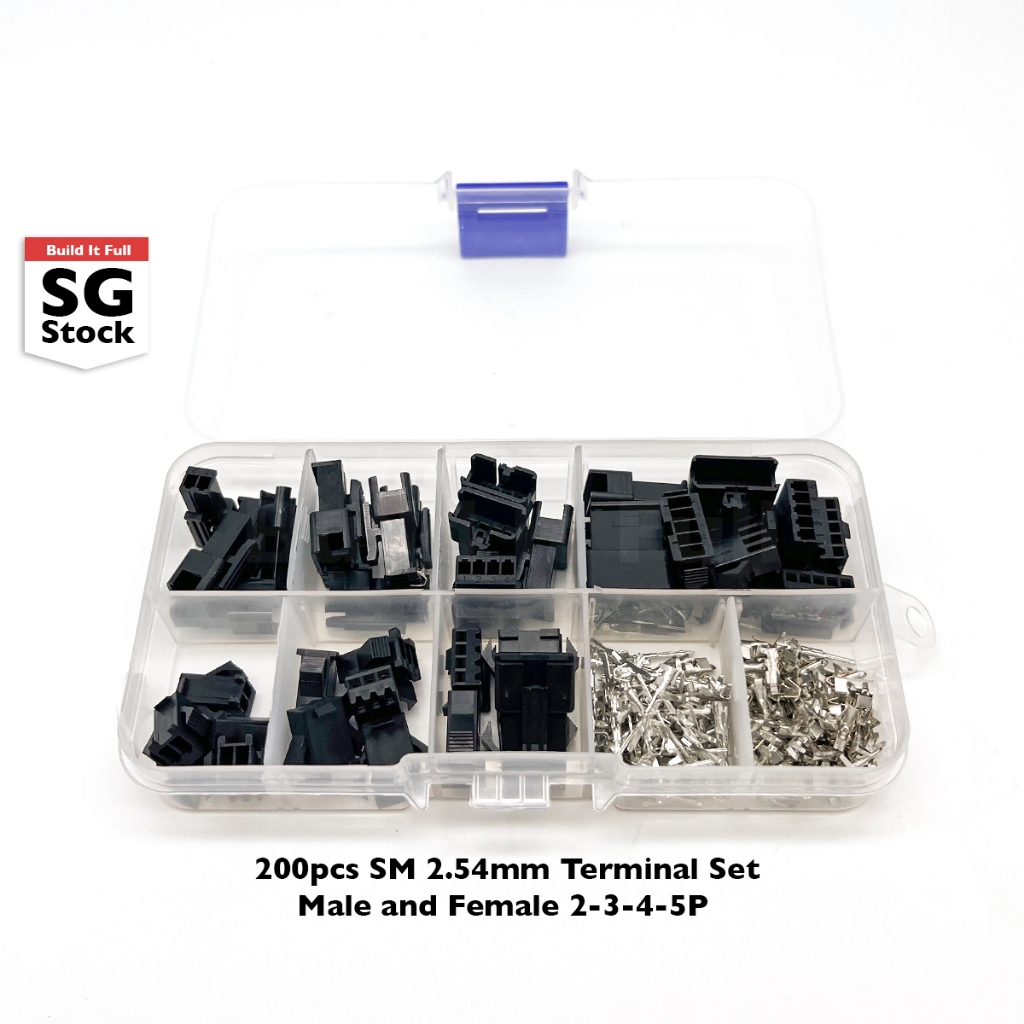 [SG Stock] (200pcs) 20 Sets SM 2.54mm Terminal Male and Female 2-3-4-5P ...