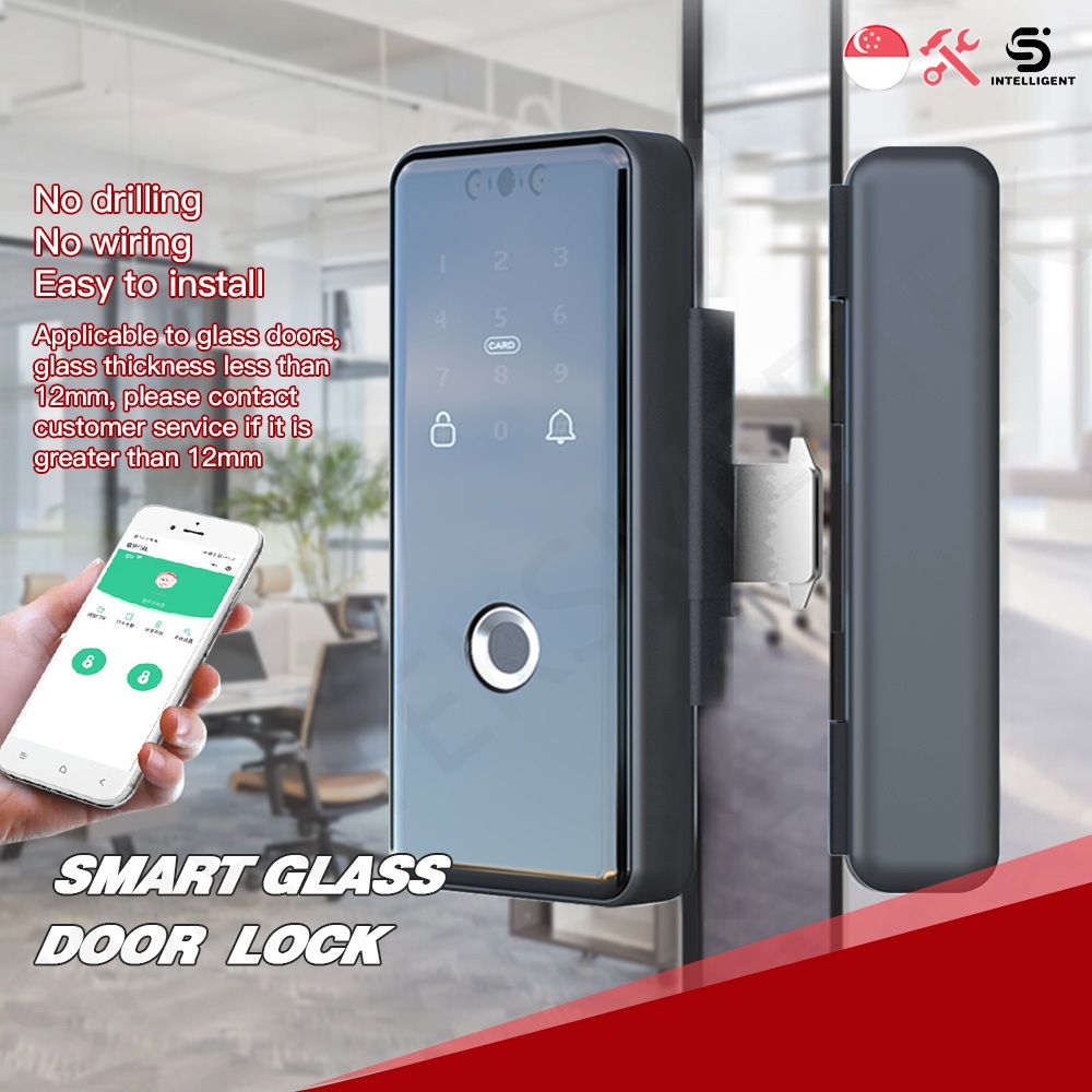Digital lock Glass Glass door lock Door lock Smart door lock Digital ...