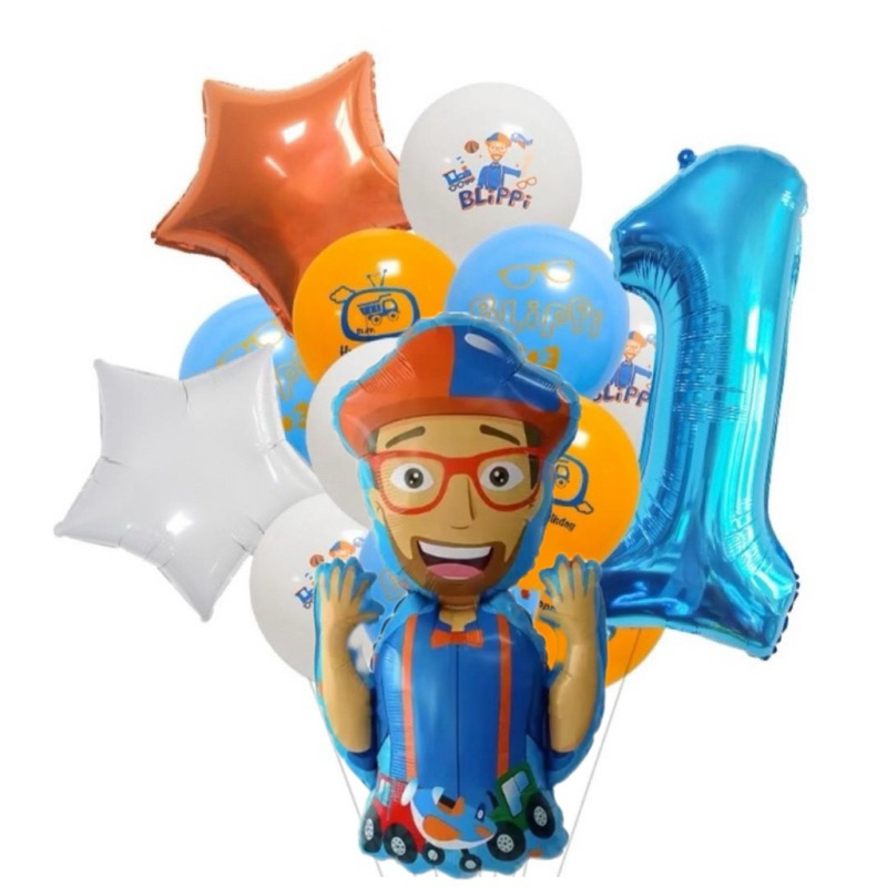 [Ready Stock] Educational Blippi theme Aluminium Foil balloons Set ...