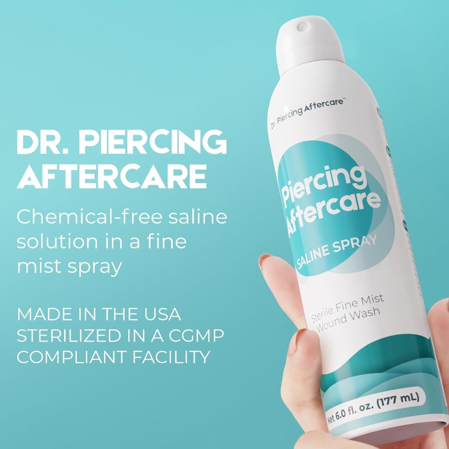 Dr. Piercing Aftercare Spray Saline Solution Piercings Ear Piercing