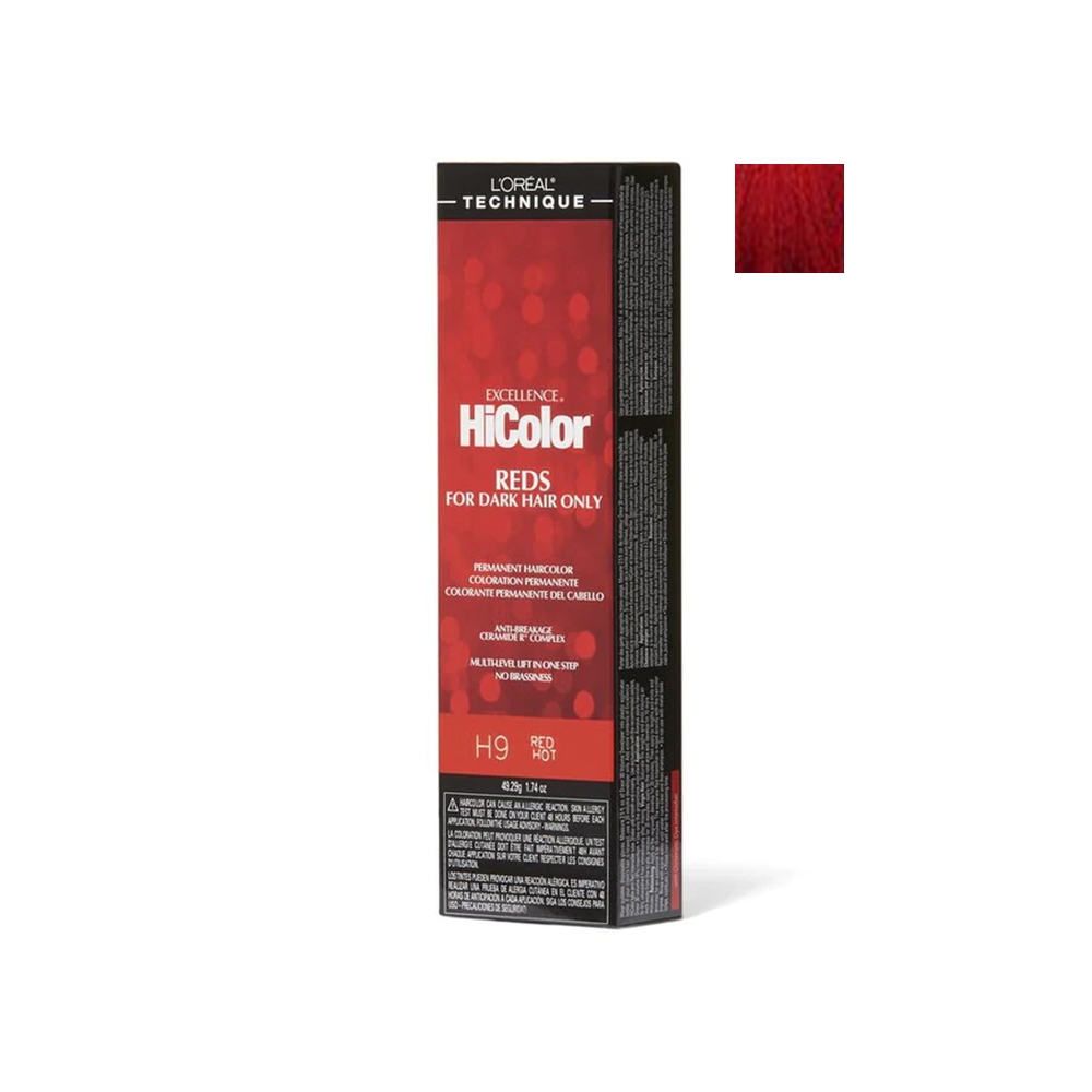 Loreal HiColor Red Shades Permanent Hair Color H9 Red Hot | Shopee ...