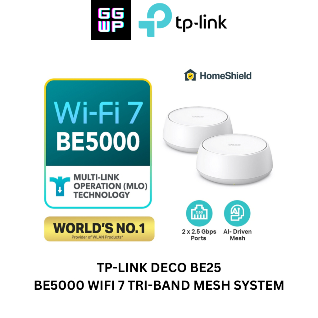 TP-Link Deco BE25 BE5000 WiFi 7 Whole Home AI-Driven Mesh WiFi Router ...