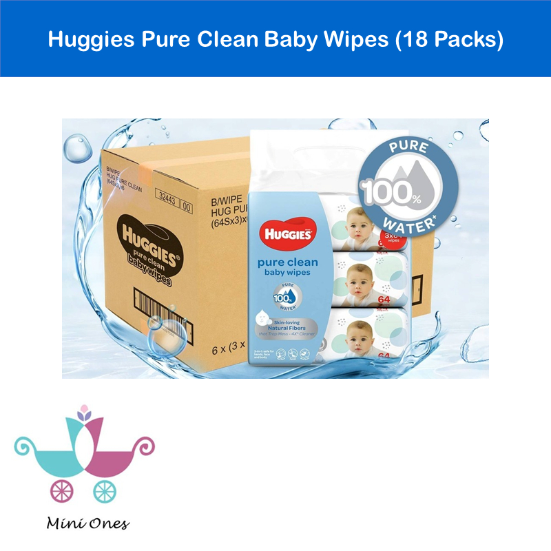 Huggies Pure Clean Baby Wipes (18 Packs) | Shopee Singapore