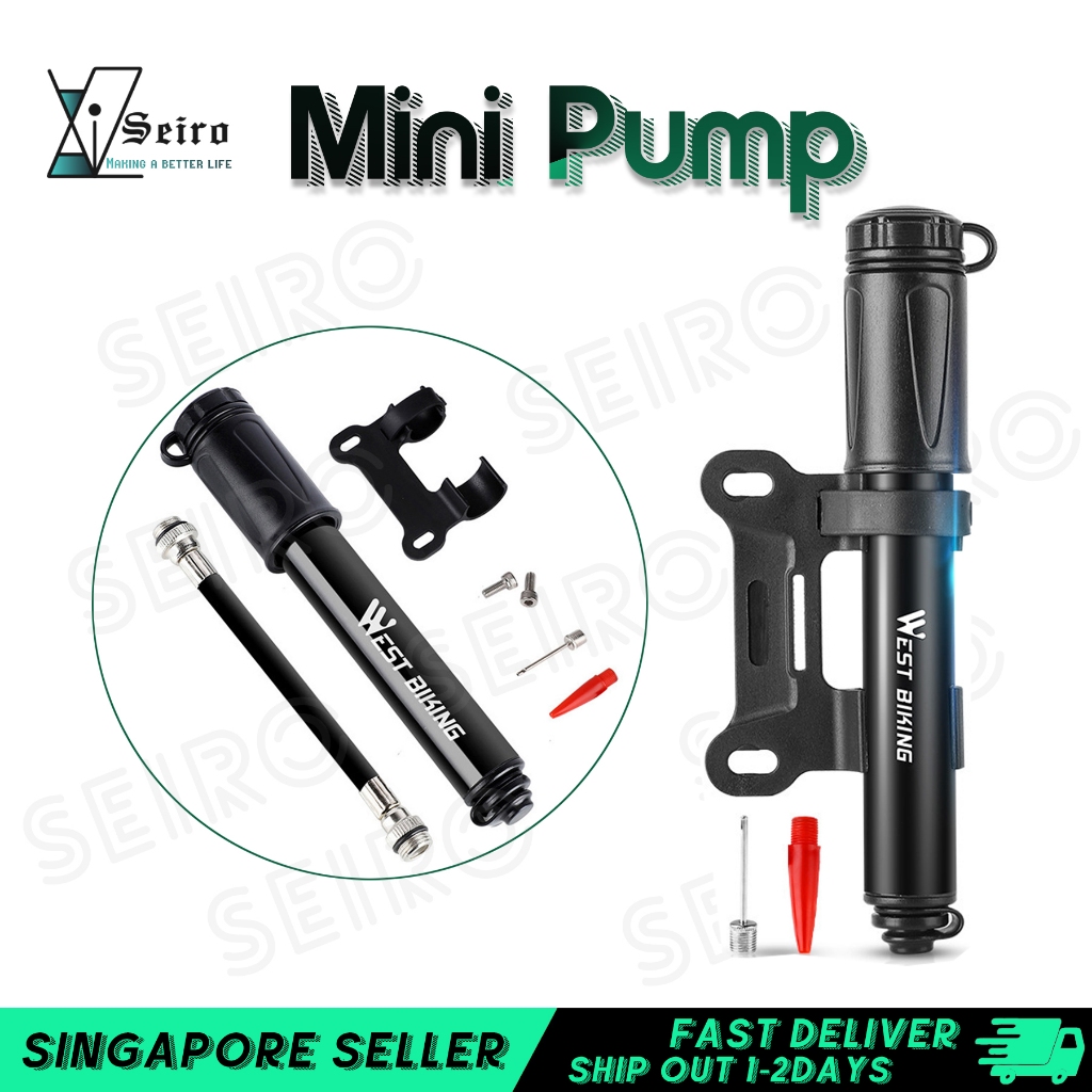 BV Mini Bike Pump Portable Frame Pump, Air Ball Pump Inflator With Ball
