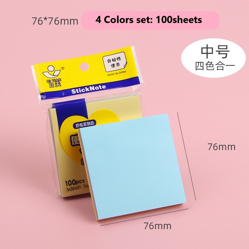 100pcs Colorful Sticky Note Pads Self-Adhesive Transparent Sticky Notes ...
