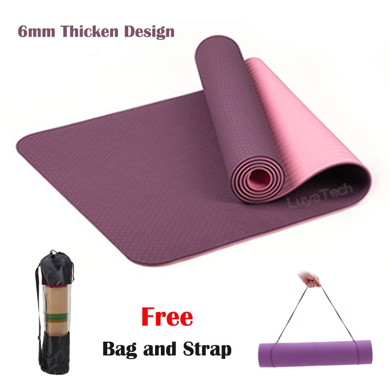 8mm Non-Slip TPE Yoga Mat | Extra Thick Wide Fitness & Pilates Exercise - View #11