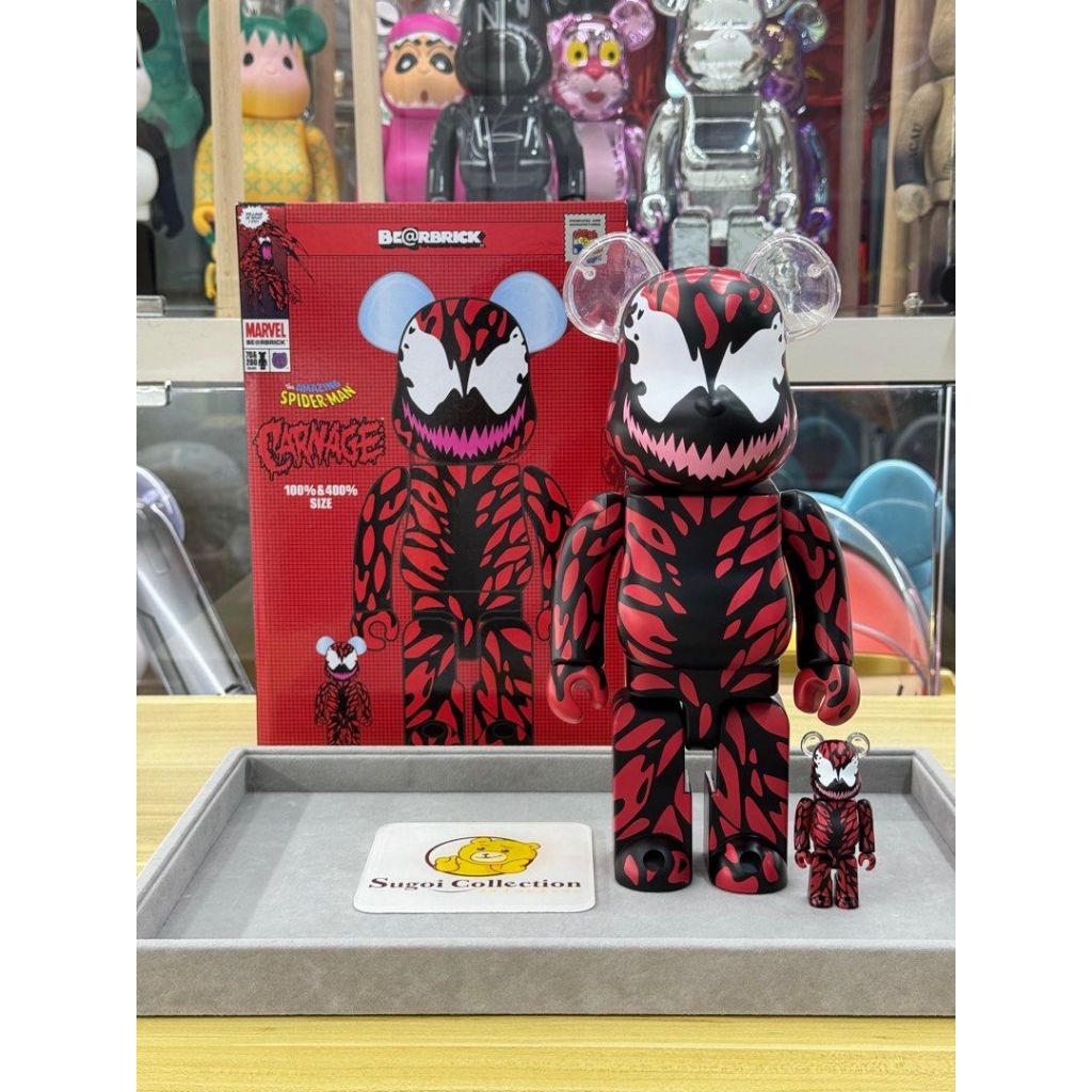 In Stock] BE@RBRICK x Marvel Spider-Man Carnage 100%+400