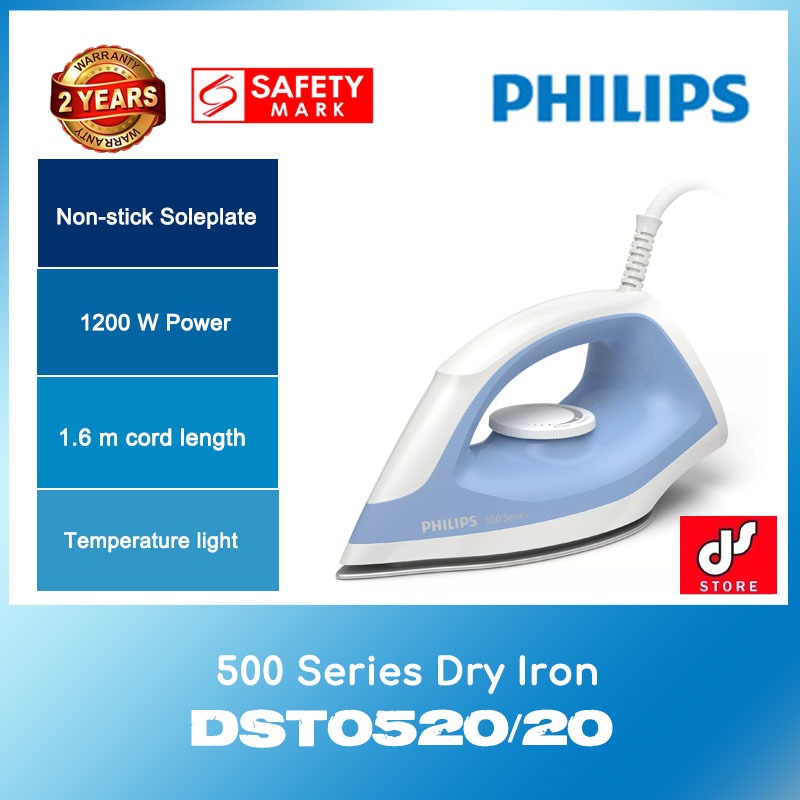 Philips DST0520/20 500 Series Dry Iron WITH 2 YEARS WARRANTY | Shopee ...