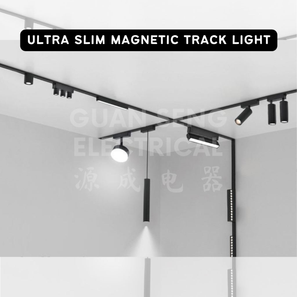 Ultra Slim Magnetic Track Light System 48V Surface Black White | Guan ...