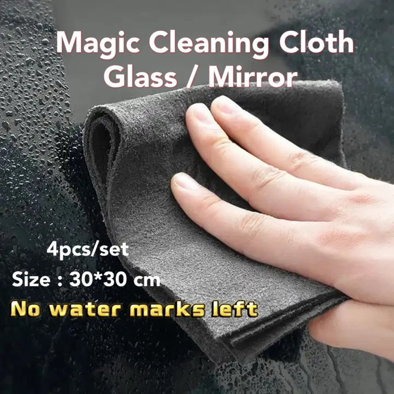 【SG Instock】Bundle of 4pcs 30x30cm Magic Cleaning Cloth Glass Mirror ...