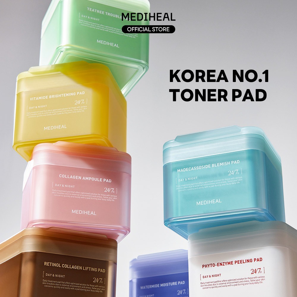 Mediheal Daily Treatment Toner Pads [ Teatree Madecassoside Collagen Watermide Phyto