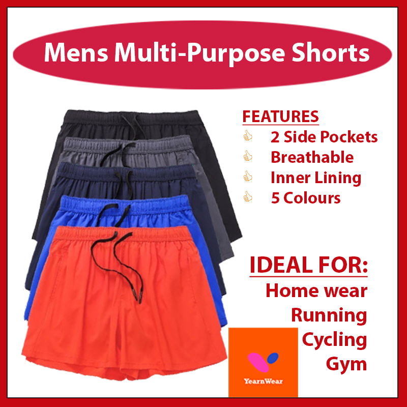 【YearnWear】 Mens Running Shorts / Unisex Shorts / Gym Cycling (Shorts ...
