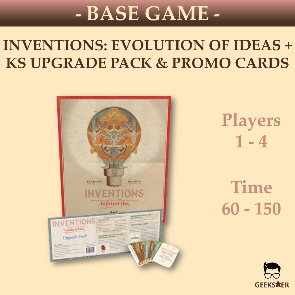 Inventions Evolution of Ideas + KS Upgrade Pack & Promo Cards Board Game Shopee Singapore