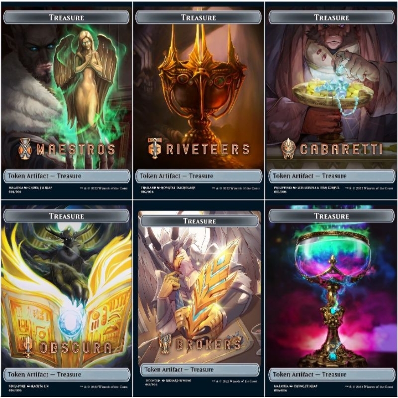 MTG Streets of New Capenna - Family Treasure Tokens (SEA) [Set of 6 ...