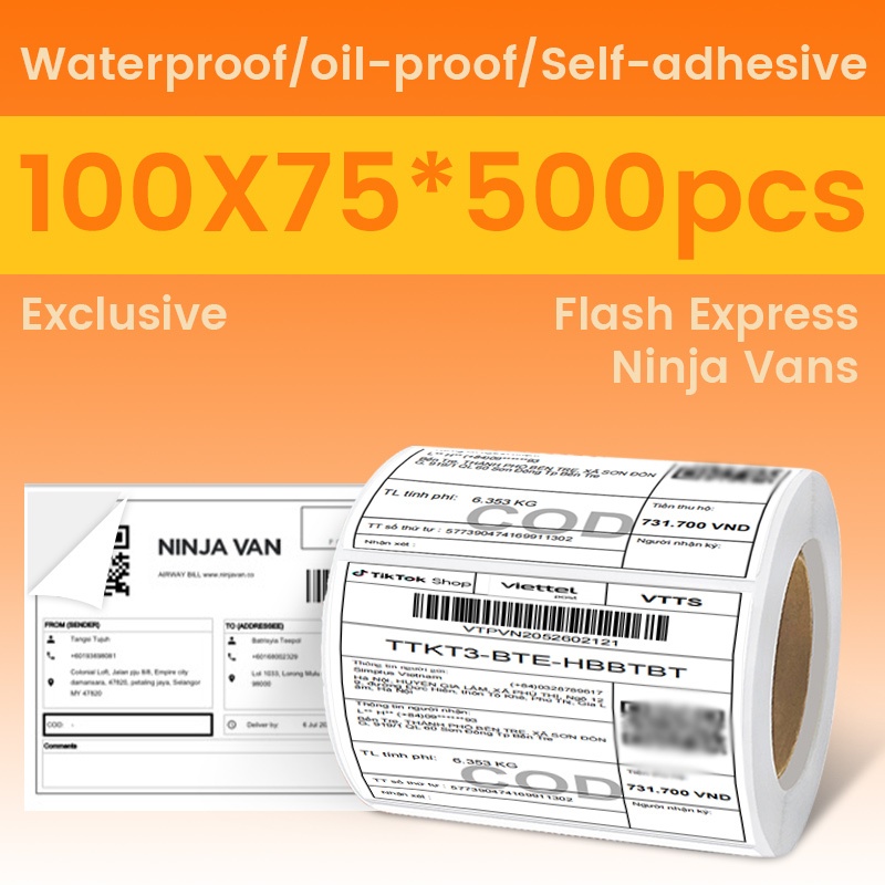 Flashlabel Waybill Sticker 100*75mm, Thermal Paper Label Stickers for ...