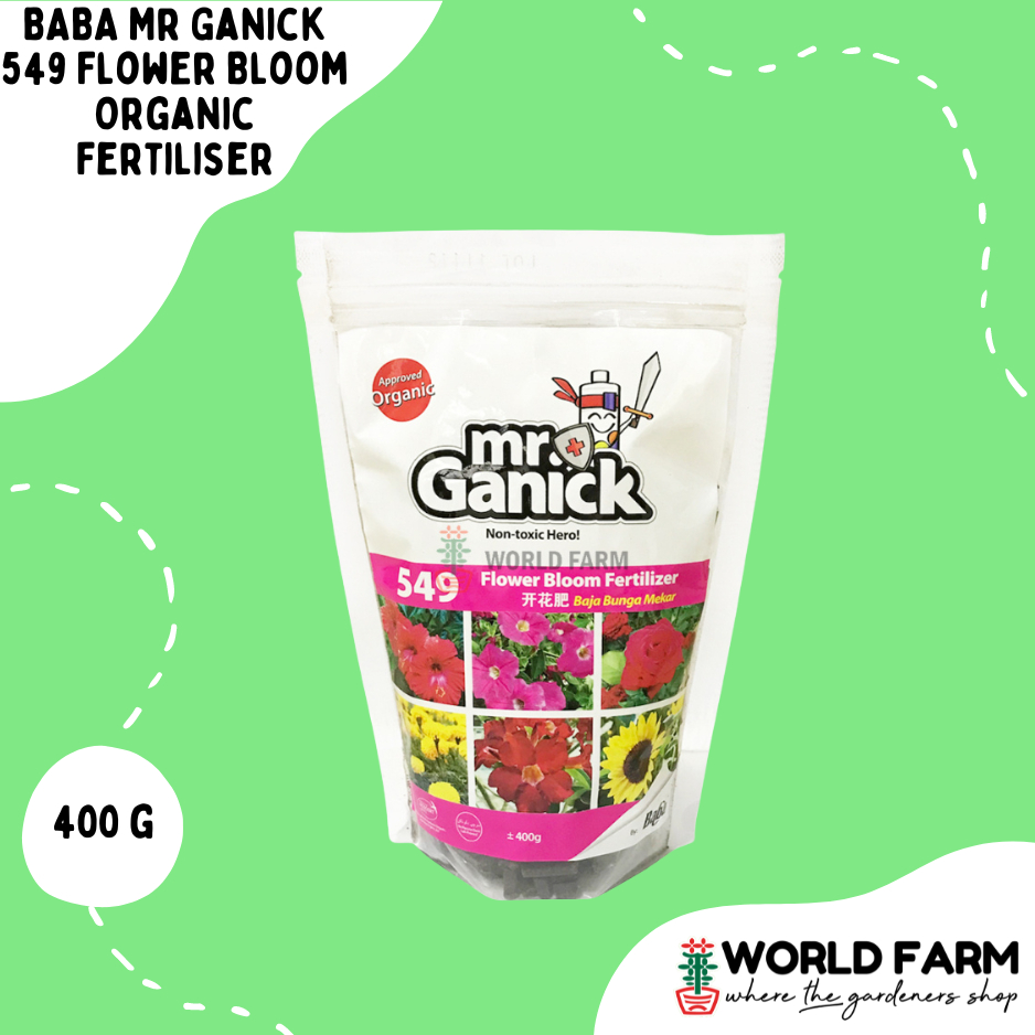 BABA Mr Ganick 549 Flower Bloom Organic Fertiliser / Fertilizer (400g ...