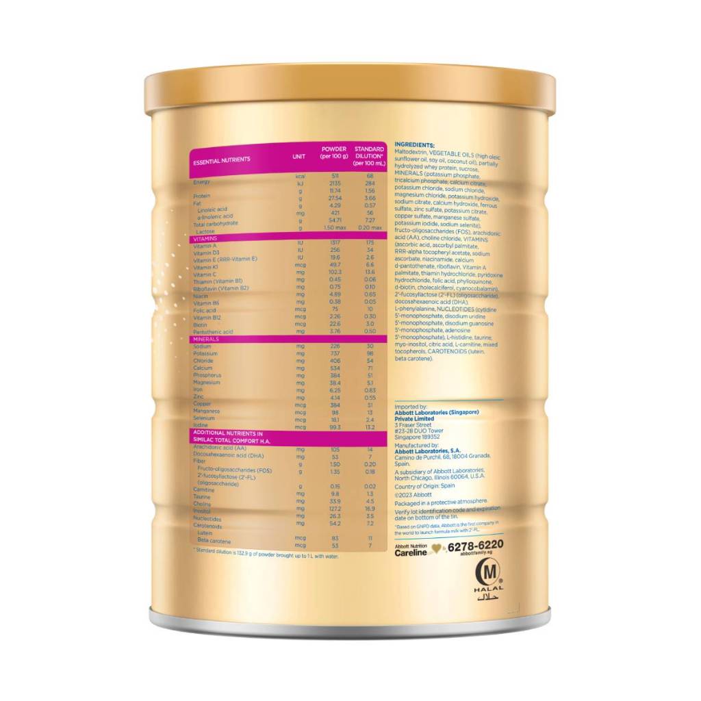 Similac Total Comfort Stage 1 Baby Milk Powder Formula 2'-FL 820g