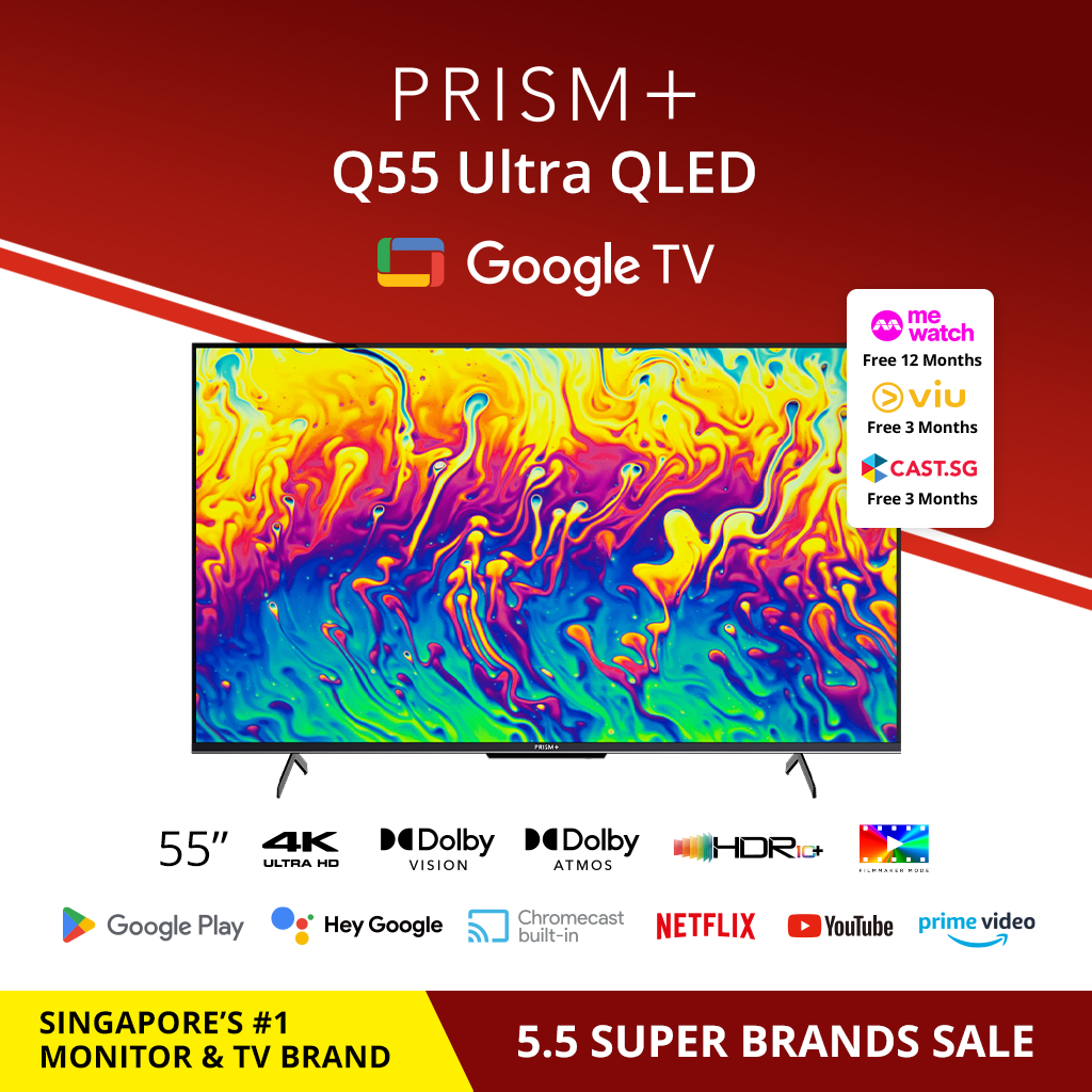 PRISM+ Q55 Ultra 4K QLED Google TV 55 inch Quantum Colors
