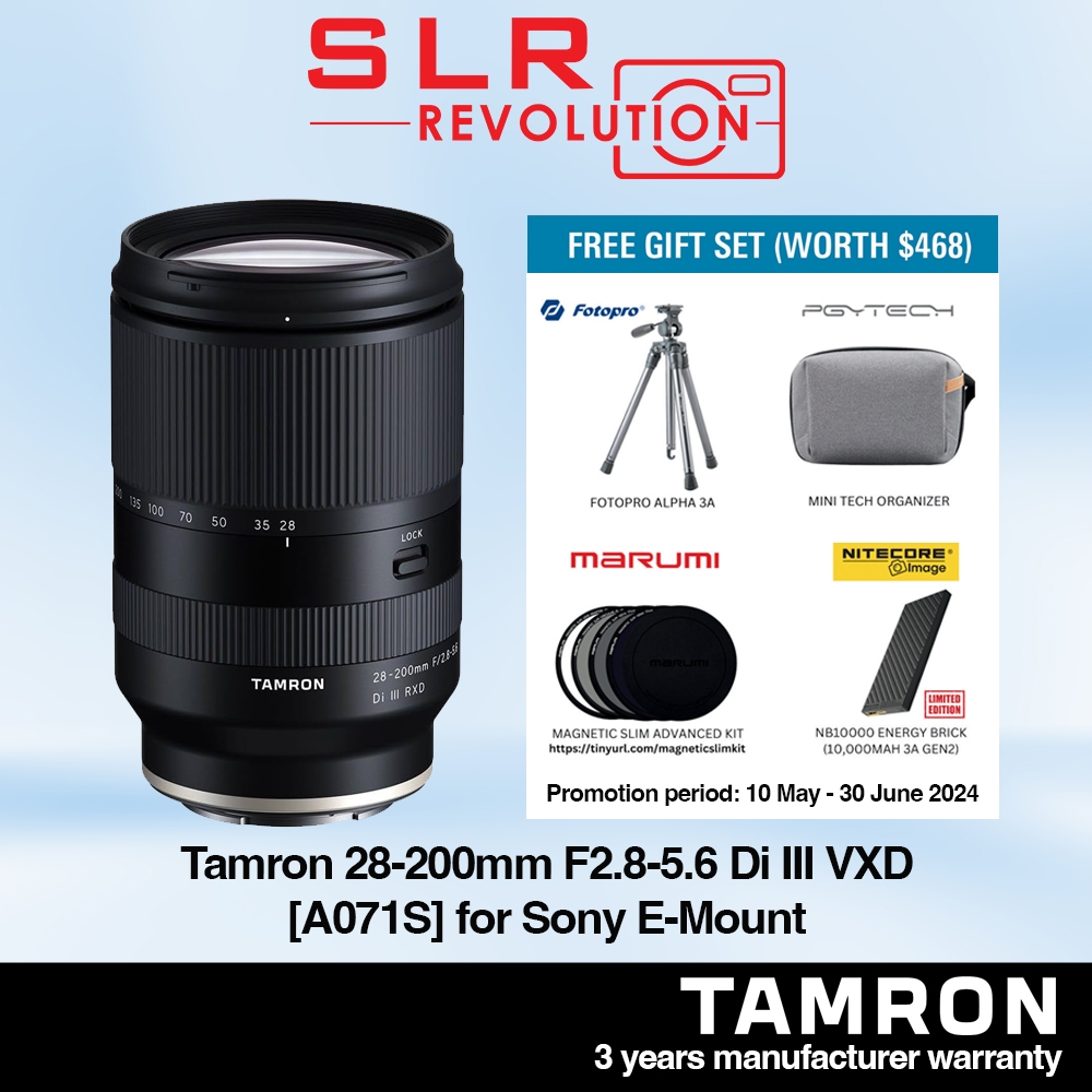 Tamron 28-200mm F/2.8-5.6 Di III RXD Lens Model A071 for Sony E-Mount