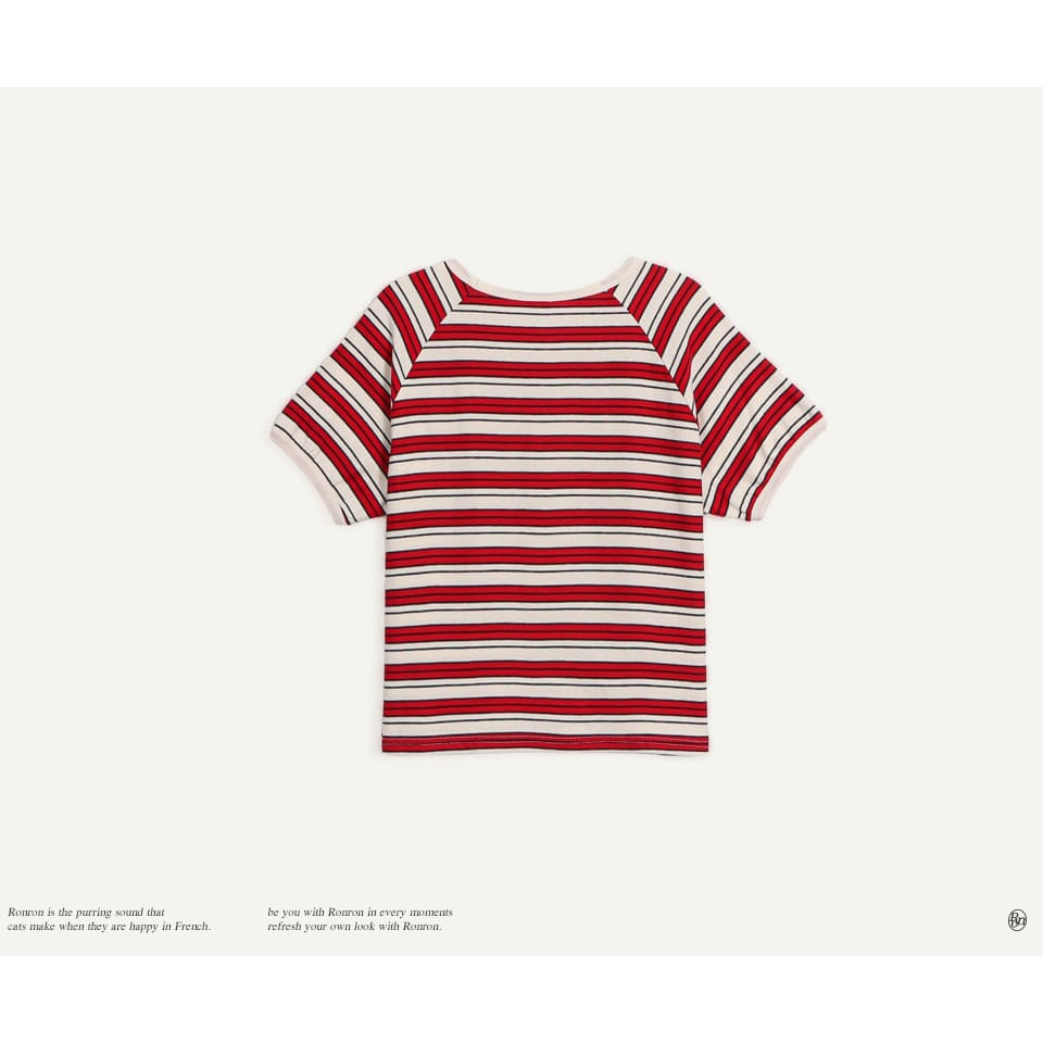 Tシャツ・カットソー RONRON MULTI STRIPE PUFF SLEEVE HALF T SHIRT 4BKS360 RONRON MULTI STRIPE PUFF SLEEVE HALF T SHIRT 4BKS360 (RONRON