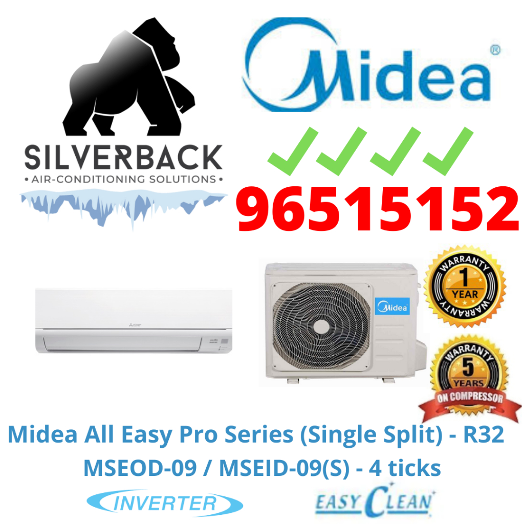 Midea All Easy Pro Series (Single Split) - R32 9k BTU (New Pipings ...