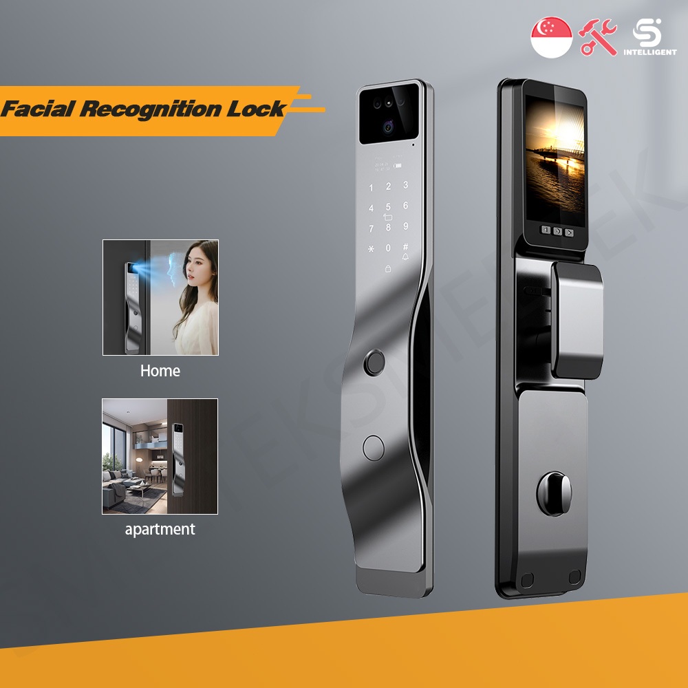3D facial recognition smart door lock, HDB electronic door lock ...