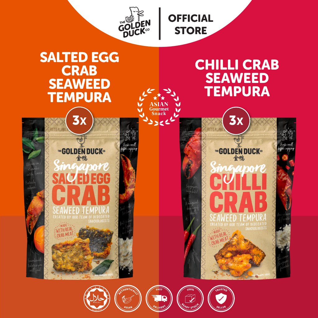 [Bundle of 6] 3 x Salted Egg Crab Seaweed Tempura & 3 x Chilli Crab