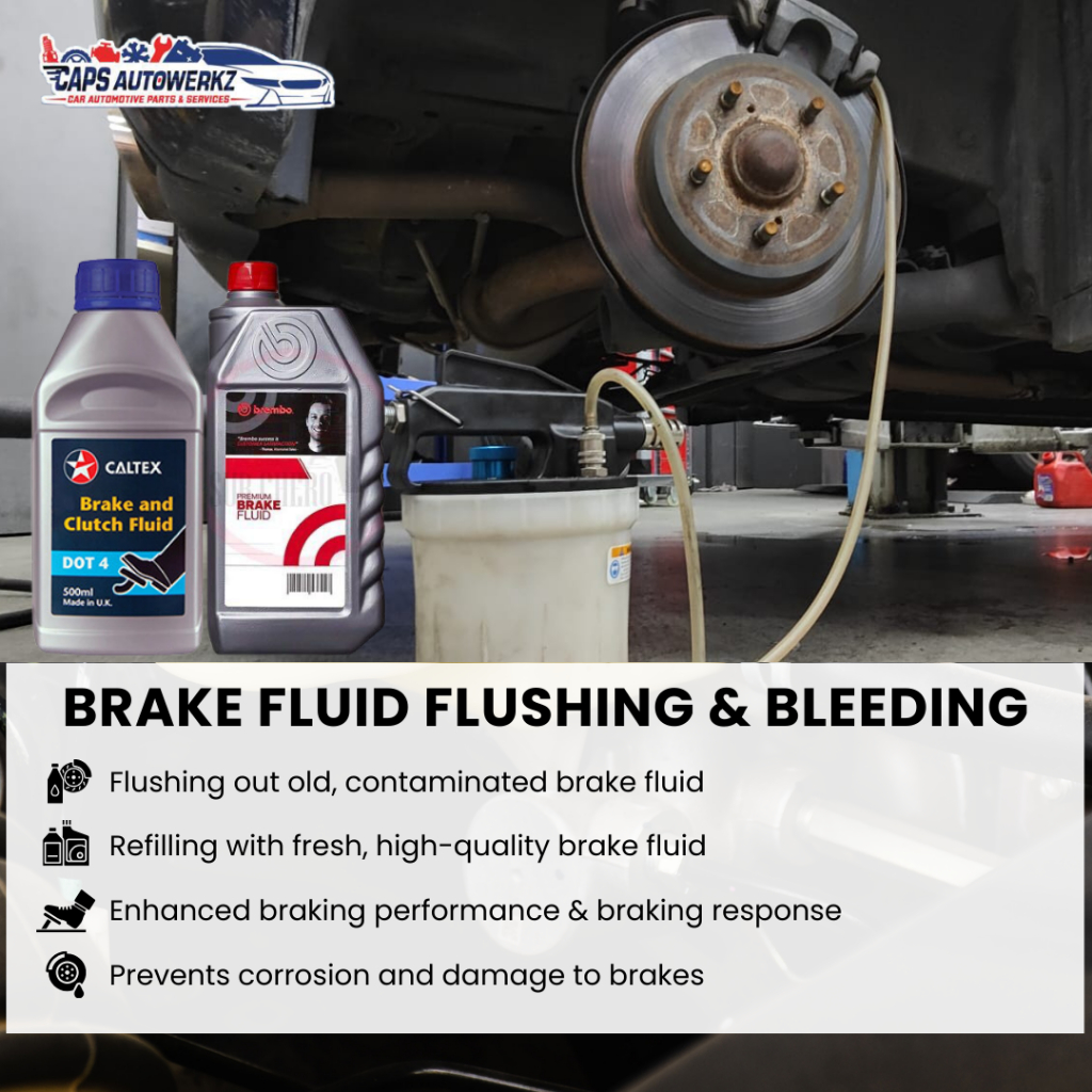 Car Services Brake Fluid Flushing & Bleeding Brembo / Caltex Dot 4