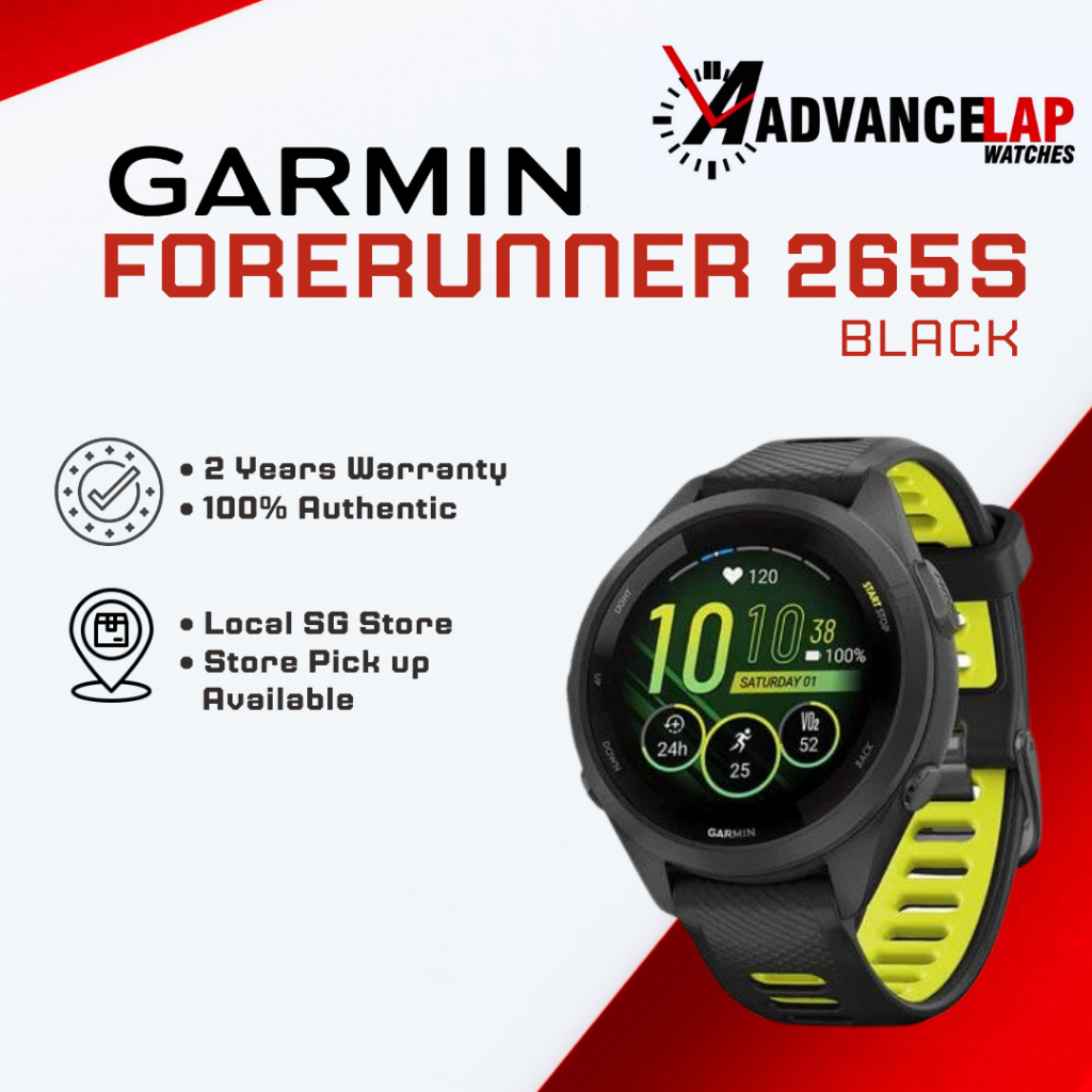 Garmin Forerunner 265S Black Bezel and Case with Black/Amp Garmin Forerunner 265S Black Bezel and Case with Black/Amp