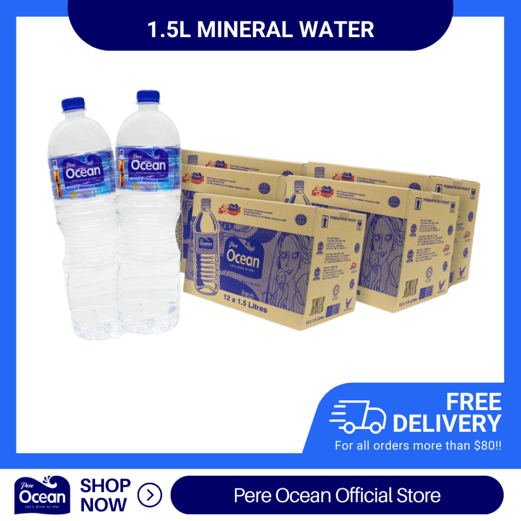 Pere Ocean 1.5L Mineral Drinking Water (12 bottles per pack) | Shopee ...