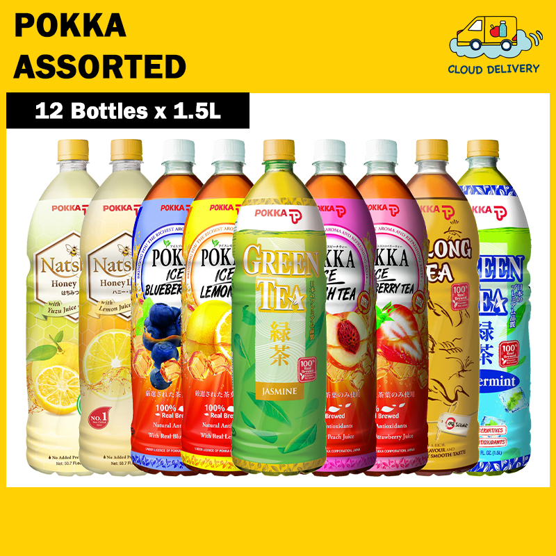 Pokka Tea (12 x 1.5L) [Green Tea/Lemon Tea/Peach Tea/Oolong Tea ...