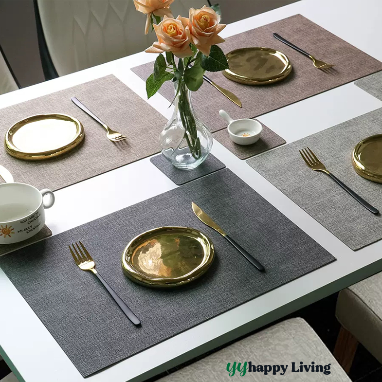 [SG Seller]Waterproof Leather placemat coaster/ placemats for dining