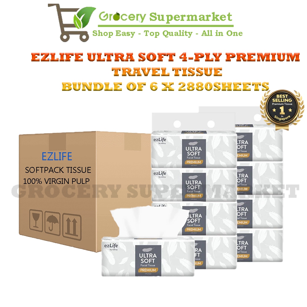 [Whole Carton!!!] ezlife Ultra Soft 4-ply Premium Facial Tissue (120 ...