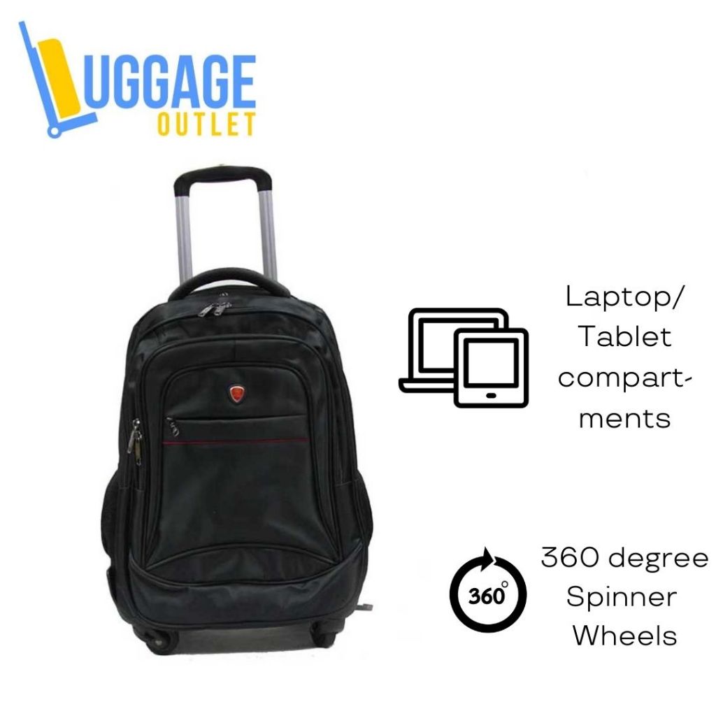 Itinerant 4 wheeler Trolley Backpack Laptop Bag with External USB Port