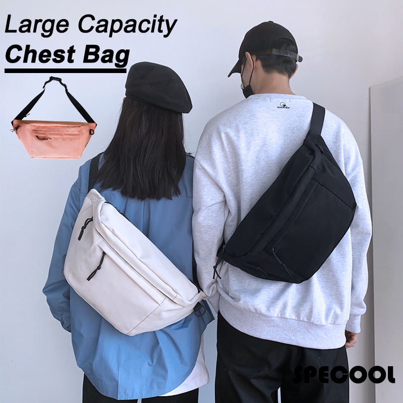 Specool® Large-capacity Functional Chest Bag Canvas Crossbody Bag ...