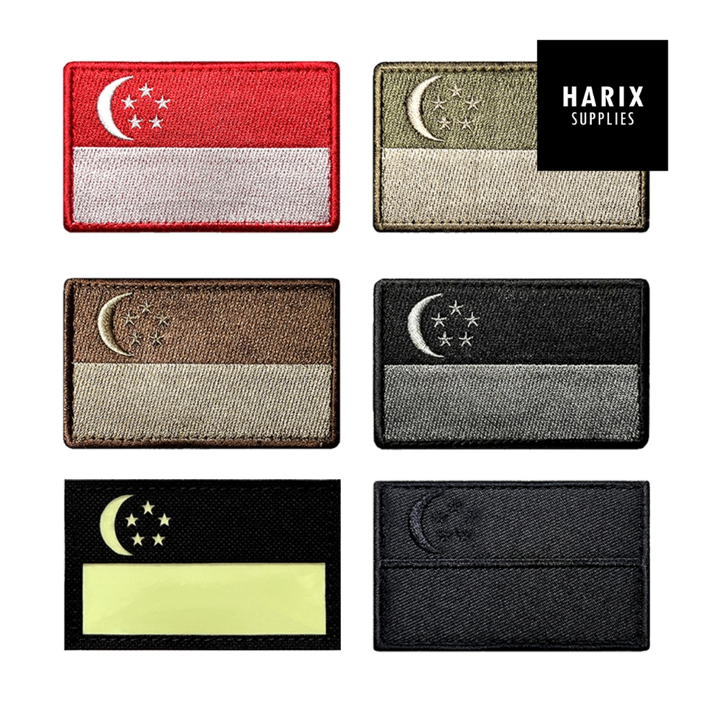 Singapore Tactical Embroidered Patch Military Style Hook and Loop ...