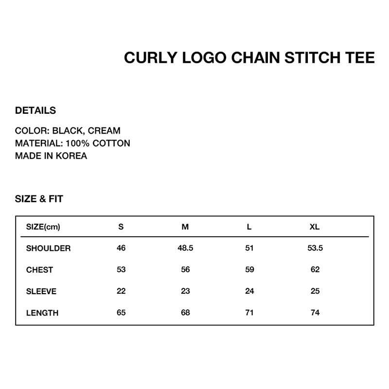 MAHAGRID] Curly Logo Chain Stitch T-shirt_Unisex style