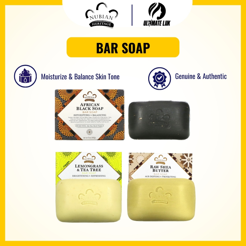 Nubian Heritage Lemongrass And Tea Tree African Black Raw Shea Bar