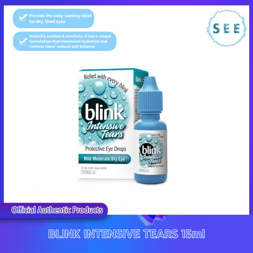 Blink Intensive Tears Protective Eye Drops 15ml For Relief Of Dry Tired Eyes Shopee Singapore 3442