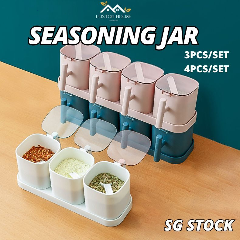 {SG} 3PCS 4PCS Seasoning Jar Set Seasoning Box Set Seasoning Storage ...