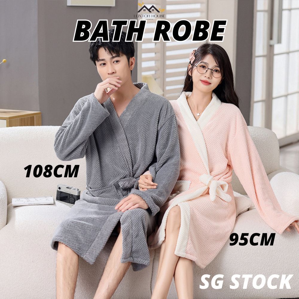 {SG} Adult Bathrobe Classic Bathrobe SPA Bathrobe Unisex Sleeping Robe ...
