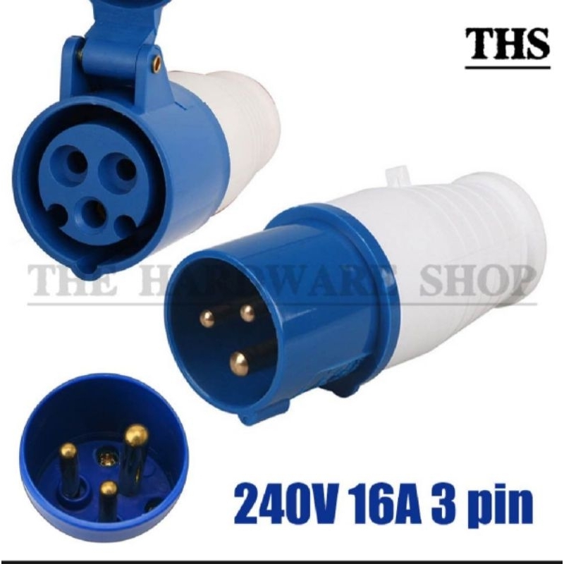 General 16A X 3PIN Industrial Plug & Connector 230V | Shopee Singapore
