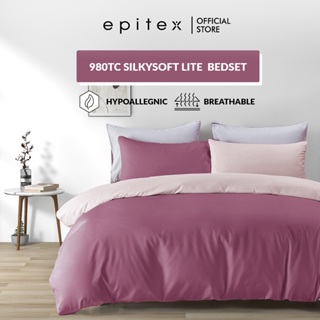 Epitex Silkysoft 980TC Fitted Sheet Set | Soft & Light weight | Durable | Bedsheet Set (With Quilt Cover)