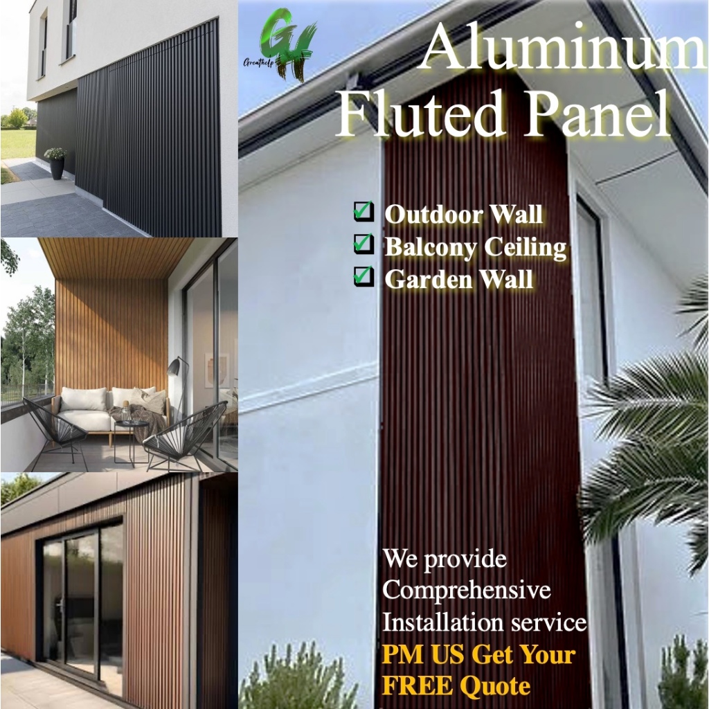 ⭐Aluminium Fluted Panel⭐ Outdoor Wall Panel Ceiling Balcony Home Decor ...